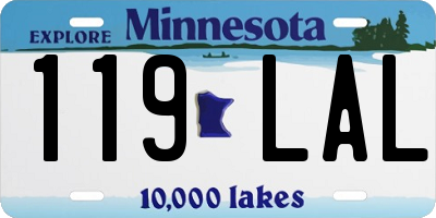 MN license plate 119LAL