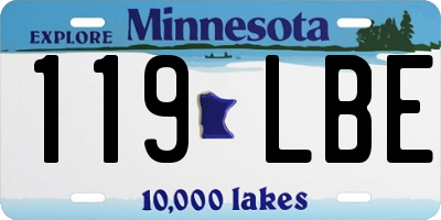 MN license plate 119LBE
