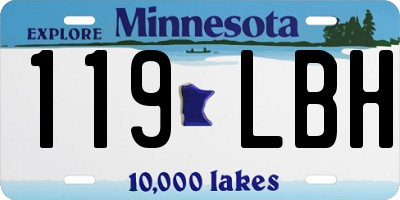 MN license plate 119LBH