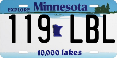 MN license plate 119LBL