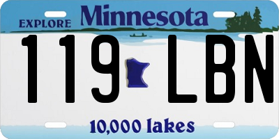 MN license plate 119LBN