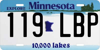 MN license plate 119LBP