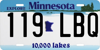MN license plate 119LBQ