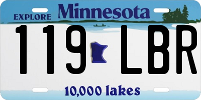 MN license plate 119LBR
