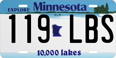 MN license plate 119LBS