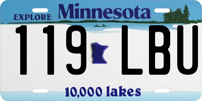 MN license plate 119LBU