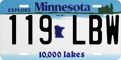 MN license plate 119LBW