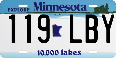 MN license plate 119LBY