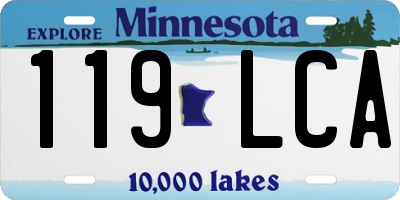 MN license plate 119LCA