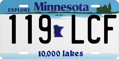 MN license plate 119LCF