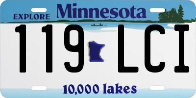MN license plate 119LCI