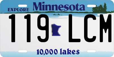 MN license plate 119LCM