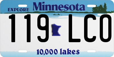 MN license plate 119LCO