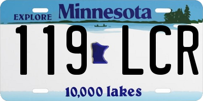 MN license plate 119LCR
