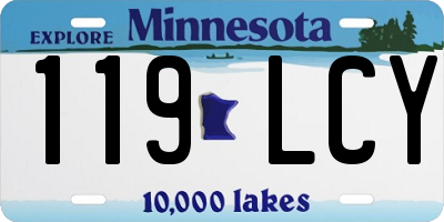 MN license plate 119LCY