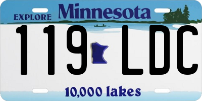 MN license plate 119LDC
