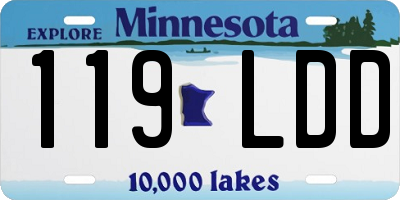 MN license plate 119LDD