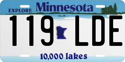 MN license plate 119LDE