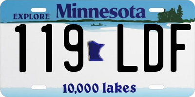 MN license plate 119LDF