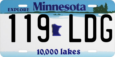 MN license plate 119LDG
