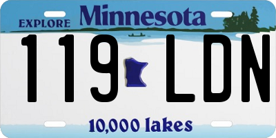 MN license plate 119LDN