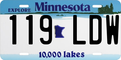 MN license plate 119LDW