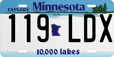 MN license plate 119LDX