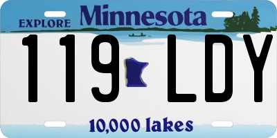 MN license plate 119LDY