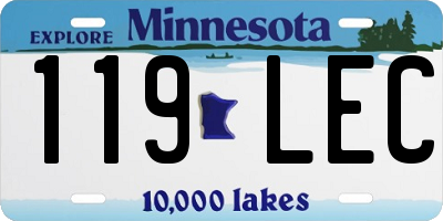 MN license plate 119LEC