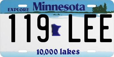 MN license plate 119LEE