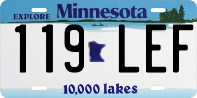 MN license plate 119LEF