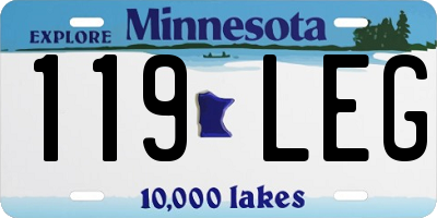 MN license plate 119LEG