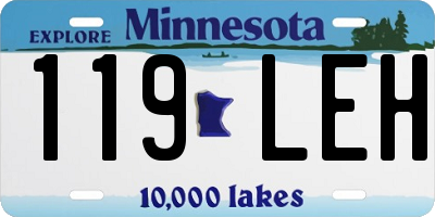 MN license plate 119LEH