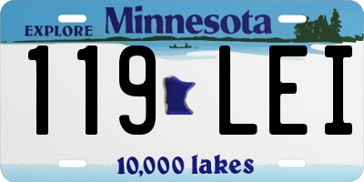MN license plate 119LEI
