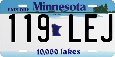 MN license plate 119LEJ