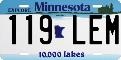 MN license plate 119LEM