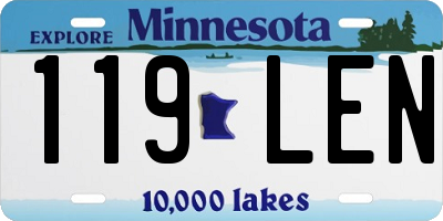 MN license plate 119LEN