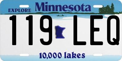 MN license plate 119LEQ