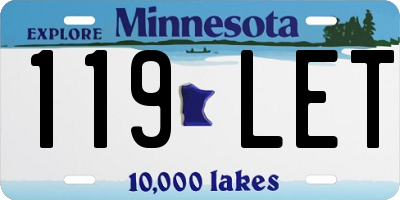 MN license plate 119LET