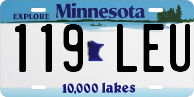 MN license plate 119LEU