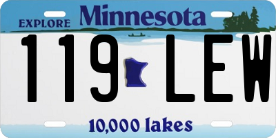MN license plate 119LEW