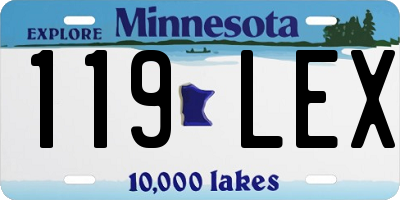 MN license plate 119LEX