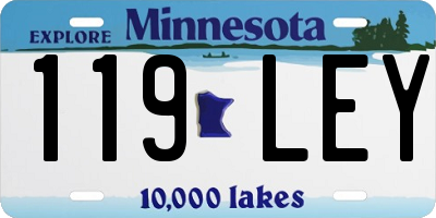 MN license plate 119LEY