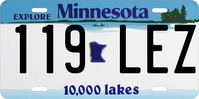 MN license plate 119LEZ