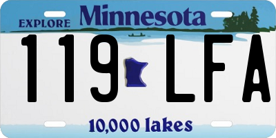 MN license plate 119LFA