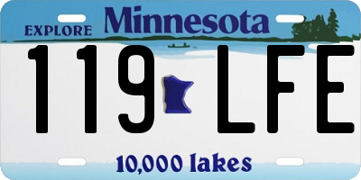 MN license plate 119LFE