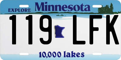 MN license plate 119LFK