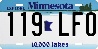 MN license plate 119LFO