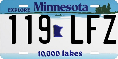 MN license plate 119LFZ