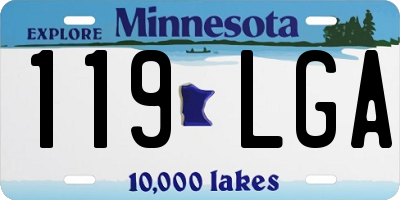MN license plate 119LGA